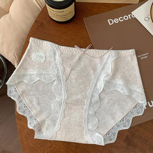 高档纯棉面料高分体性感无缝蕾丝边高腰纯棉内衣女 - Product Image 2
