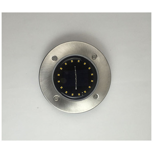 Lumière solaire encastrée au sol 16 LED en acier inoxydable pour jardin extérieur, type III, avec capteur de lumière - Product Image 1
