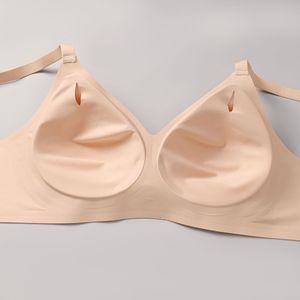Reggiseno da donna traspirante e morbido, senza cuciture, taglie forti, con imbottitura <span class=keywords><strong>push</strong></span>-<span class=keywords><strong>up</strong></span>, chiusura posteriore, tinta unita - Product Image 5