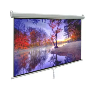 Xjk 100 120 Inch Handmatig Projectorscherm Met Zelfvergrendelingssysteem/Wand & Plafond Gemonteerd Pull-Down Projectiescherm Mat Wit