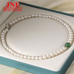 Natural Pearl Necklace Round Beads Chalcedony Beads Yuanbao Knot Pearl Necklace Mother's Day Gift for <strong>Elders</strong> - Product Image 2