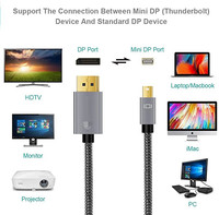 Cable Mini Thunderbolt Macho a Macho de Alta Calidad, Chapado en Oro, PVC, 2M, Resolución 4K para Monitor y Reproductor de DVD