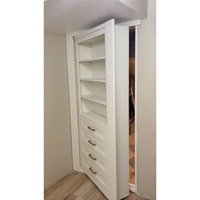 Étagère à livres en bois massif GGloble, porte en bois, cloison rotative cachée, surface finie, design moderne, sous-sol, garantie de 3 ans
