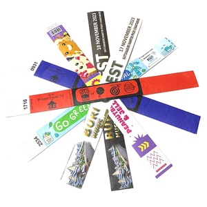 2023 Festival <span class=keywords><strong>Tyvek</strong></span> pulseras <span class=keywords><strong>1</strong></span> pulgada negro Hotel boda invitado pulsera papel pulseras personalizadas - Product Image 2