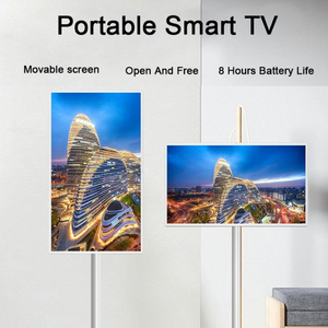 Téléviseur intelligent LCD HD portable de 32 pouces avec réduction du bruit, écran Android rotatif, rétroéclairage LED, boîtier blanc - Téléviseur à boîtier blanc - Product Image 1