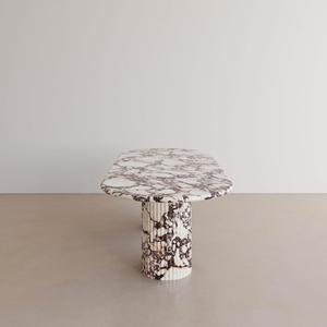 SH STONE, piedra de lujo Natural personalizada, Calacatta, <span class=keywords><strong>viola</strong></span>, interior, mármol real, mesa de comedor ovalada con base estriada - Product Image 4