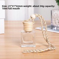 Flacon de parfum en verre en forme de cube d'eau 10 ml pour accessoires d'aromathérapie automobile, flacon de parfum pour voiture, flacon d'huile essentielle parfumée pour intérieur