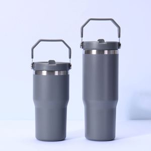 Insulated Car Grip <b>Handle</b> <b>Travel</b> Tumbler 20oz 30oz Double Wall <b>Mug</b> Lid Straw Anti-Slip for Driving Use - Product Image 4