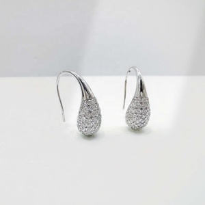 factory price brass Water Drop fashion <b>earring</b> <b>hook</b> Party gold plated heart geometric zirconia ladies holiday western <b>earrings</b> - Product Image 2