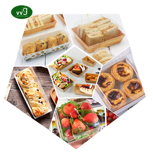 Vvg bán buôn Takeaway Sushi bao bì hộp tùy chỉnh dùng một lần đưa ra Nâu Kraft Giấy Bánh bánh hộp với nắp rõ ràng - Product Image 6