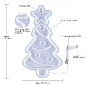 SALES1 Lumière Nocturne LED Néon Acrylique Suspendue de Noël avec Alimentation IP44 220V - Product Image 3
