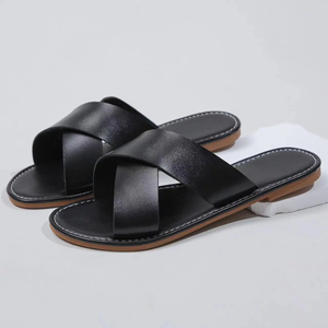 हो हॉट बिक्री क्लासिक फ्लैट चप्पल 2 रंग 36-43 क्रॉस महिला सैंडल 2024 नए डिजाइन कम मोक - Product Image 2