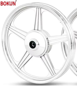 Rines de Motocicleta <span class=keywords><strong>BOKUN</strong></span> de Aluminio Forjado de 14 Pulgadas, Cinco Radios, Color Blanco - Product Image 1