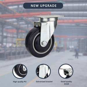 PU Industrial Aço Inoxidável Suporte Giratório Com Freio Parafuso Giratório Roda Caster - Product Image 5