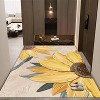 Crystal Velvet Floral Area Rug Printed Carpet Floor Mat for Living Room Entryway Home Decor Wholesale Supplier B2B Custom Indoor