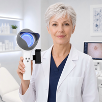 Analyseur de peau portable UVA et LED avec étui de transport, support pour téléphone et lumière réglable pour usage clinique et hospitalier