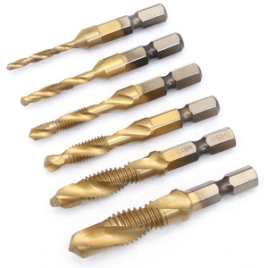 MeiKeLa 6PcsHexagon stinco composto rubinetto utensili elettrici trapano HSS M3 M4 M5 M6 M8 M10 mano utensile <span class=keywords><strong>a</strong></span> spirale - Product Image 3