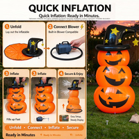Décoration gonflable d'Halloween : Citrouilles empilées à gonfler pour la maison, le jardin, la cour et les fêtes en plein air