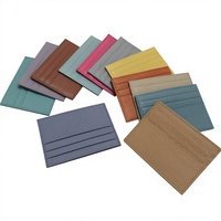 Portefeuille de poche avant ultra-mince en cuir véritable Pebble avec blocage RFID sécurisé, porte-cartes symétrique multi-fentes, prix de gros