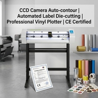 Machine de découpe numérique à contour automatique avec caméra CCD 24 pouces pour autocollants en vinyle, étiquettes adhésives et films réfléchissants