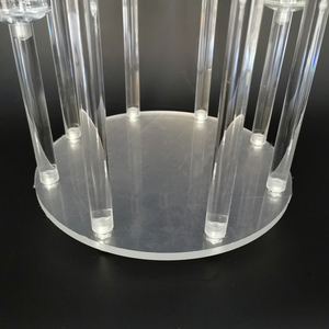 เชิงเทียนอะคริลิคใสเชิงเทียนขนาดใหญ่พร้อมขาตั้งดอกไม้สำหรับวางตรงกลางโต๊ะงานแต่งงานและของตกแต่งวันวาเลนไทน์ - Product Image 6