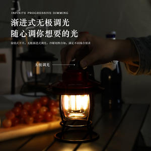 Wholesale LED <b>Camping</b> <b>Lamp</b> Retro Hanging Tent Waterproof Dimmable Lights Battery Emergency Light Lantern for Outdoor - Product Image 5