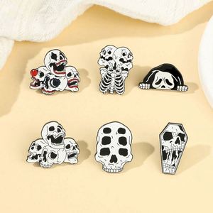 Nouvel Arrivage : Pins en émail fantaisie, motifs Crâne de dessin animé, Halloween, Fantôme, pour chapeaux, broches et vêtements, en gros et à prix abordable - Product Image 5