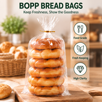 Sacs d'emballage alimentaire personnalisés en gros, en BOPP transparent, pour pain, baguette, pâtisserie, boulangerie