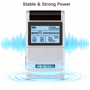 Electroestimulador Muscular <span class=keywords><strong>TENS</strong></span> EMS con Certificado 510K, 25 Modos, Doble Canal, Recargable, Pantalla LED Retroiluminada, Equipo para el Dolor - Product Image 4