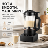 Blender Komersial Tugas Berat Pembuat Smoothie Penghancur Es Penggiling Jus Wadah Kaca Pemanas Pencacah Mode Turbo 5+ Hotel