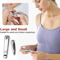 Coupe-ongles en acier inoxydable de grande taille, coupe-ongle à bord droit avec lime à ongles, vente en gros