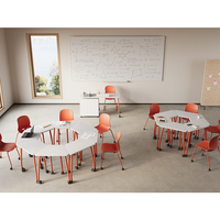 Table de formation modulaire blanche flexible, bureau de collaboration mobile pour séminaires et ateliers
