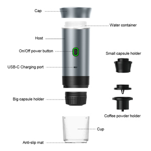 USB＆電池式ポータブルコーヒーメーカー、ステンレス製20気圧、旅行に便利なカプセル式コールドブリューミニデザイン - Product Image 5