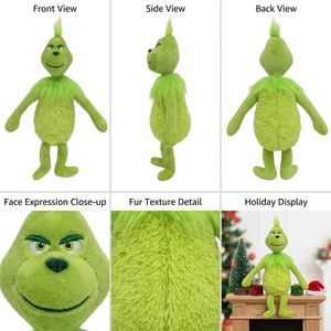 Peluche del <span class=keywords><strong>Grinch</strong></span> Verde OEM ODM, Juguete de Peluche Personalizado, Regalo Navideño, Certificado CE, Muñeco de Personaje de Película - Product Image 5
