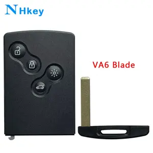 Coque de clé de remplacement noire NH avec <span class=keywords><strong>logo</strong></span> pour <span class=keywords><strong>Clio</strong></span> IV Captur 2009-2017 Megane 3 Koleos <span class=keywords><strong>4</strong></span> boutons - Product Image 3