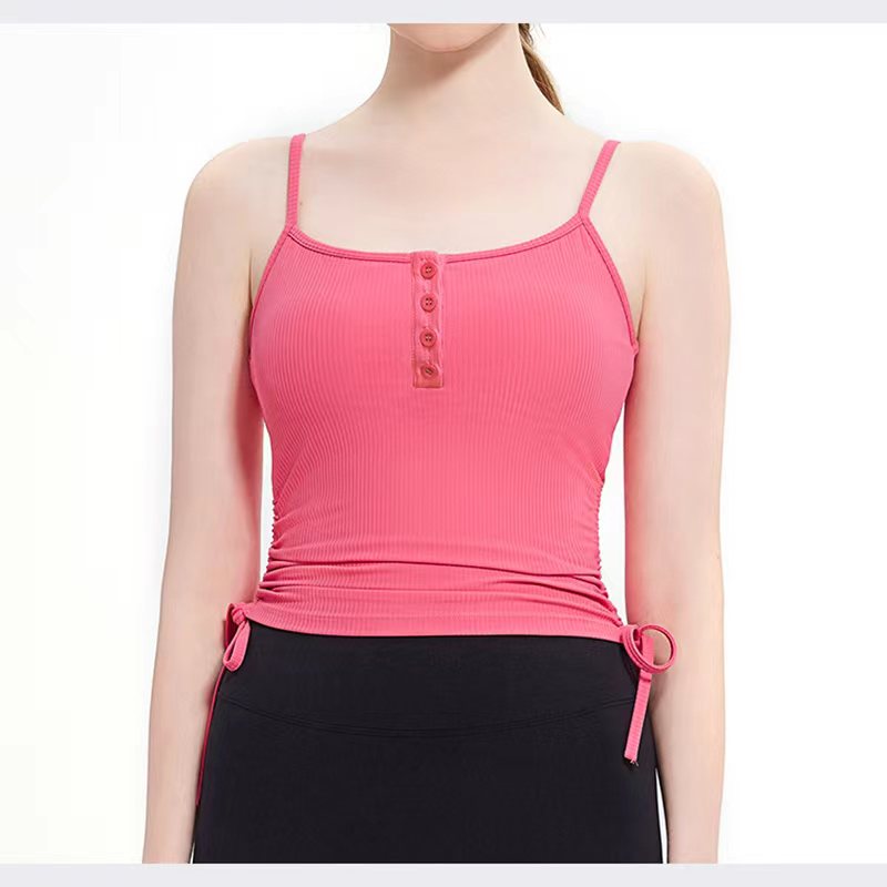 High Quality Women Yoga Vest Fitness Training Tank Top with Built-In Bra Sportswear