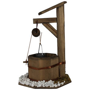 Decoraciones Navideñas, Accesorios de Madera para Belén de 10 x 10 x 15 cm con Jaula y Fuente (999944103102201) - Product Image 4