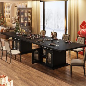 Table à manger en chêne blond robuste de qualité éprouvée avec plateau épais et grand meuble de rangement pour salle à petit-<span class=keywords><strong>d</strong></span>éjeuner et famille - Product Image 6