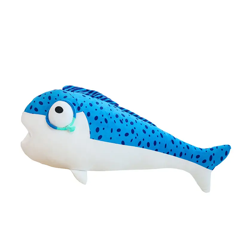 Novo gigante brinquedo animal de pelúcia mar oceano animal submarino atividade moscot boneca macio 80 110cm peixe salgado Blue fish Plushies Toy