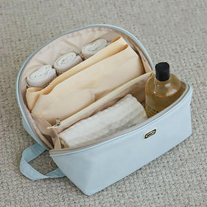 Nouvelle trousse à cosmétiques en coton et nylon, blanc cassé, portable, étanche, pour voyages d'affaires et utilisation en extérieur - Product Image 5