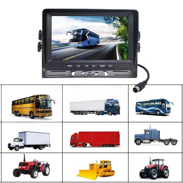 9 Inch HD IPS Screen 4Pin/RCA Vehicle Video Monitor With AHD 1920x1080P ...