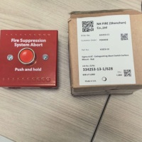 Bouton d'arrêt d'urgence pour système d'extinction au gaz Kentec K1823-10 Sigma A-XT, rouge, à montage en surface, pour la suppression des incendies