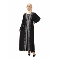 Moyen-Orient traditionnel modeste islamique dames Robe Robe arabe dubaï strass noir musulman longue Robe pour les femmes