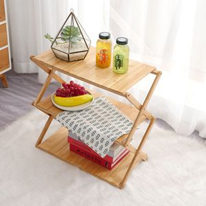 Étagère de rangement en bois de bambou, 4 niveaux, pliable, multifonctionnelle, pour la maison et l'extérieur - Product Image 2