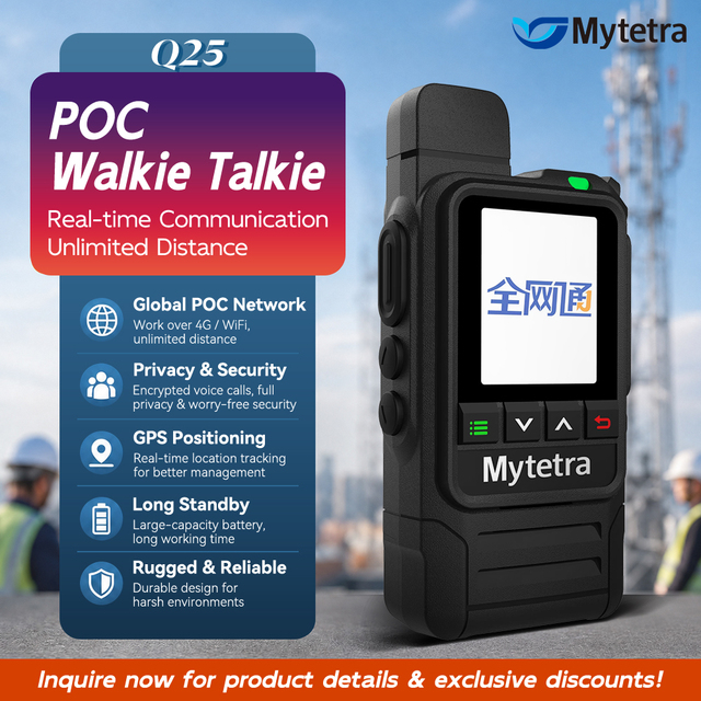 MYT Q25 Portable 4G PoC Walkie Talkie Long Range Radio LTE Network Global Two Way Radio PTT for Construction Site