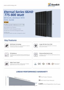 Panel Solar Bifacial de Doble Vidrio Tipo N Sunkit de 775W-800W y 182mm |   Venta al por Mayor de Fábrica, Certificación CE para Módulos Fotovoltaicos - Product Image 3