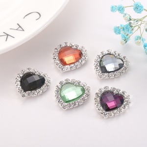 Breloques en strass en forme de cœur à 12 facettes, matériaux de bricolage pour bijoux, accessoires de coiffure de mariée - Product Image 3