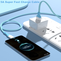 Nouveau câble USB tressé en nylon de 3 pieds, 60W 5A, charge rapide, câble de données 8 broches Type C pour iPhone, Android et imprimante