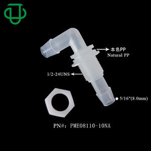 ข้อต่อข้อศอก JU PP ขนาด 1/4 นิ้ว ID เกลียว 1/2-24UNS สำหรับใช้งานกับสายอุตสาหกรรม - Product Image 2