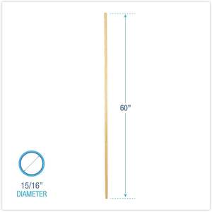 Cabezal de Escoba de Madera Lacada Natural Boardwalk de 0.94 Pulgadas de Diámetro con Extremo Roscado, Cabezal de Escoba de PET y Goma para Uso Doméstico, Recogedor Incluido - Product Image 2